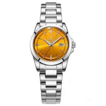 Relógio de pulso feminino design elegante quartzo impermeavel 3atm -