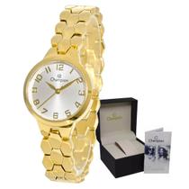 Relógio de Pulso Feminino Dourado Moderno Original Resistent