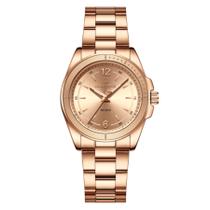 relógio de pulso feminino em aço inoxidavel confortável design elegante à prova dagua