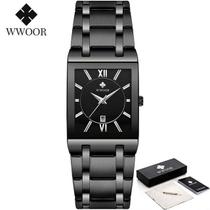Relogio de Pulso Feminino Quadrado WWOOR 8858 A Prova D Agua Relogio Feminino Magazine Luiza