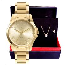 Relógio de Pulso Feminino Technos Dourado 2035MTF/1X Colar e Brincos