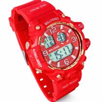 Relogio de Pulso Feminino Vermelho Leve Moda América 2026