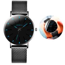 Relógio De Pulso Geneva Aço Inoxidável Quartzo Masculino