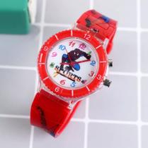 Relógio De Pulso Infantil Homem Aranha Com Luzes Leds Cores - Memory Watch