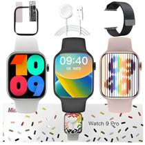 Relógio de Pulso Inteligente Digital Coloca Foto Mede Batimentos Passos Nfc Smartwatch W29 Pro Kit