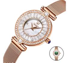 Relógio de Pulso Luxo Feminino Elegante Confortável Dourado Exclusivo Top Relógio de Pulso Luxo Feminino Elegante Confortável Dourado Exclusivo Top