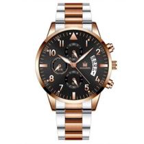 Relógio de pulso masculino 42mm, aço inox, moda casual