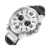 Relógio De Pulso Masculino À Prova d'Água Com Pulseira De Couro Quartz CURREN 8314 Cronógrafo