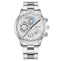 Relógio de Pulso Masculino Aço Inox Mreurio Quartz 42mm