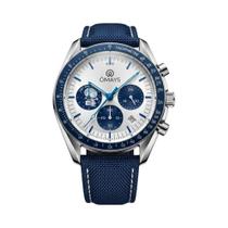 Relógio De Pulso Masculino Azul Com Pulseira De Nylon, Cronógrafo Quartz, Edição De 50 Anos OMAYS, Relógio De Pulso Masculino Azul Com Pulseira De Nylon, Cronógrafo Quartz, Edição De 50 Anos OMAYS,