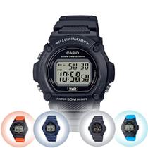 Relógio De Pulso Masculino Casio Digital Esportivo Prova Dágua Preto Azul Laranja e Cinza W-219H