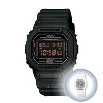 Relógio de Pulso Masculino Casio G-shock Digital Prova Dágua 200m Quadrado Esporte Preto Branco Série Dw-5600