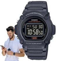 Relógio De Pulso Masculino Casio Illuminator Digital Redondo Prova Dágua 50 Metros Esportivo Preto W-219H-8BVDF