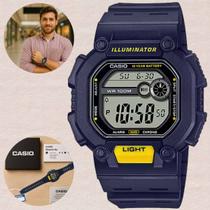 Relógio de Pulso Masculino Casio Standard Illuminator Quadrado Prova Dágua 10 ATM Digital Esportivo Azul W-737H-2AVDF