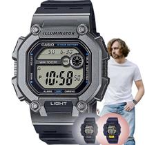 Relógio de Pulso Masculino Casio Standard Illuminator Quadrado Prova Dágua 10 ATM Digital Esportivo W-737H