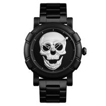 Relógio de pulso masculino casual luxo caveira crânio 3d