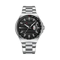 Relógio De Pulso Masculino Com Grande Mostrador, À Prova d'Água, Em Aço Inoxidável, Com Calendário,