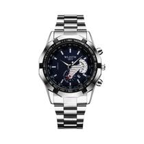 Relógio De Pulso Masculino Com Mostrador Grande, Pulseira De Aço Inoxidável, Relógio De Quartzo