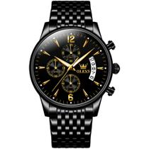 Relógio de Pulso Masculino de Aço Inoxidável Multifunções Esportivo Classico