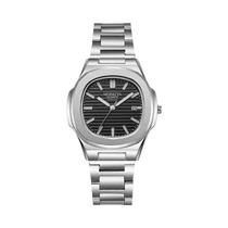 Relógio De Pulso Masculino De Luxo Com Quartzo, Mostrador Clássico Com Listras, Pulseira De Aço Relógio De Pulso Masculino De Luxo Com Quartzo, Mostrador Clássico Com Listras, Pulseira De Aço