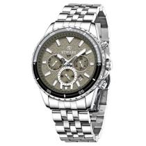 Relógio de Pulso Masculino de Quartzo em Aço Inoxidavel Luminoso Impermeável 3atm