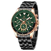Relógio de Pulso Masculino de Quartzo em Aço Inoxidavel Luminoso Impermeável 3atm