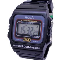 Relógio de Pulso Masculino Digital AQ-37 HD Aqua Prova D'agua Barato Esportivo