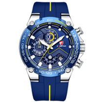 Relógio de pulso masculino esportivo de quartzo pulseira de silicone Impermeavel 3atm