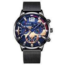 Relógio de Pulso Masculino Pulseira Aço Inox DEYROS