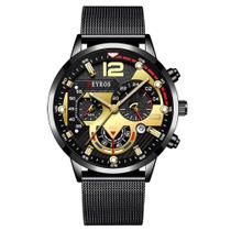Relógio de Pulso Masculino Pulseira Aço Inox DEYROS