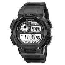 Relógio de Pulso Masculino Sanda Esporte Digital Relógio A Prova D'água Multifunção Display Duplo