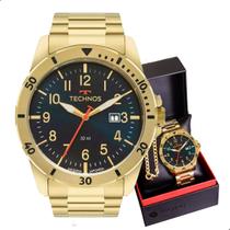 Relógio de Pulso Masculino Technos Militar Dourado 2115NBR/1A + Pulseira Dourada