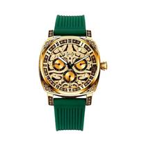 Relógio De Pulso Masculino Verde Com Números Romanos Em Relevo, Elegante E Casual Relógio De Pulso Masculino Verde Com Números Romanos Em Relevo, Elegante E Casual