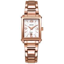 Relógio de pulso minimalista de quartzo feminino quadrado à prova dagua - Relógio de pulso minimalista de quartzo feminino quadrado à prova dagua -