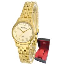 Relógio de Pulso Mondaine Feminino Dourado Original Resisten