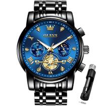 Relógio de pulso OLEVS Blue Moon Phase Business Dress para homens