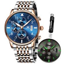 Relógio de pulso OLEVS Chronograph Business Dress Quartz para homens