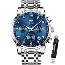 Relógio de pulso OLEVS Chronograph Moon Phase Stainless Steel Masculino