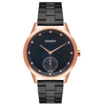 Relógio de Pulso Orient Feminino Analógico Redondo Original Aço Inóx Prova Dágua Casual Rose Gold FTSS0097 P1PX