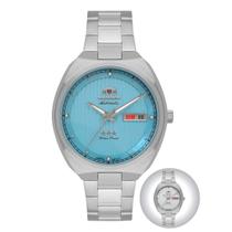 Relógio de Pulso Orient Feminino Automático Mecâmico Prova D Água 50 Metros Calendário Duplo Analógico Prata F49SS028L