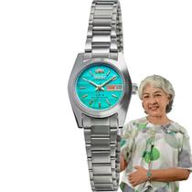 Relógio de Pulso Orient Feminino Automático Mecânico Aço Inóx Pequeno Mini Redondo Resistente Água Calendário Duplo Casual Prata 559WC8NH E1SX Relógio de Pulso Orient Feminino Automático Mecânico Aço Inóx Pequeno Mini Redondo Resistente Água Calendário Duplo Casual Prata 559WC8NH E1SX