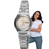 Relógio de Pulso Orient Feminino Automático Mecânico Aço Inóx Prova Dágua Casual Prata 559WA1NH B1SX