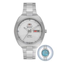 Relógio de Pulso Orient Feminino Automático Mecânico Analógico Cristais Madrepérola Prateado F49SS028L