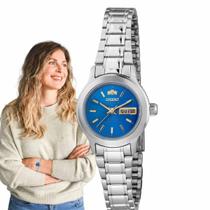 Relógio de Pulso Orient Feminino Pequeno Mini Redondo Casual Resistente Água Aço Inóx Automático Prata 559WA6NH A1SX Relógio de Pulso Orient Feminino Pequeno Mini Redondo Casual Resistente Água Aço Inóx Automático Prata 559WA6NH A1SX