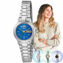 Relógio de Pulso Orient Feminino Pequeno Mini Redondo Casual Resistente Água Aço Inóx Automático Prata 559WA6NH Relógio de Pulso Orient Feminino Pequeno Mini Redondo Casual Resistente Água Aço Inóx Automático Prata 559WA6NH