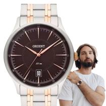 Relógio de Pulso Orient Masculino Quartz Analógico Redondo Prova Dágua 50 Metros Aço Inóx Casual Prata MTSS1092 M1SR