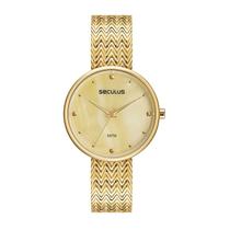 Relógio de Pulso Original Seculus Analógico Dourado Aço Feminino 77171LPSV