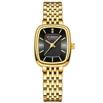 Relógio de Pulso Quartzo Feminino Design Elegante Strass Pulseira em Aço Inoxidavel
