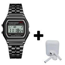 Relógio De Pulso Retro Digital + Fone Sem Fio Ios/android (002) - Aqua