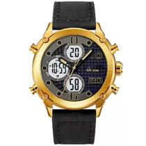 Relógio de Pulso Social Analógico Digital Dourado Relógio de Pulso Social Analógico Digital Dourado
